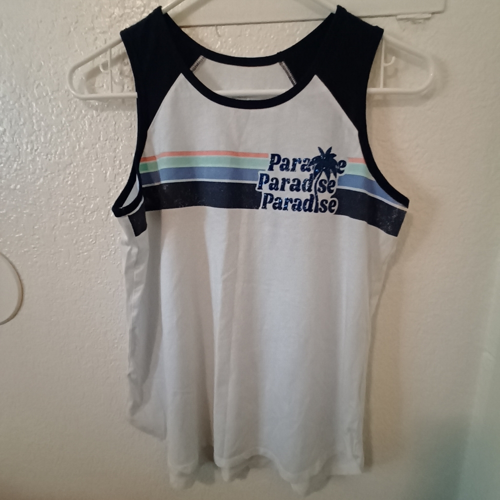 Justice Glitter/Blue Paradise Sleeveless Tank Size 14/16